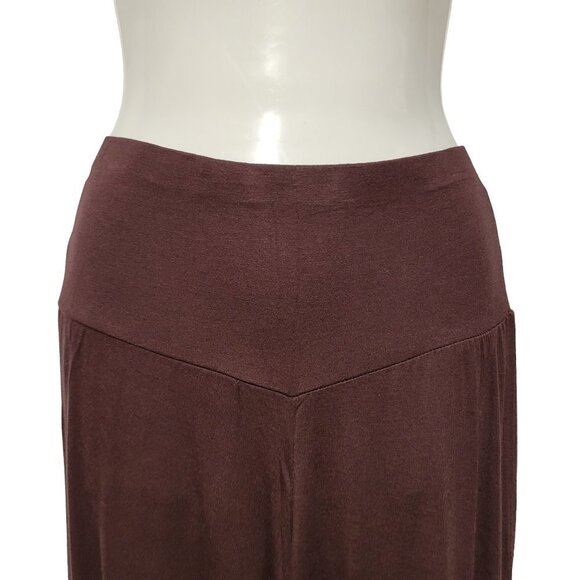 Dark Brown Pants Comfy Brown Slim Fit Pants Flared Wide Leg Pant -One Size - NEW - Picture 3 of 10